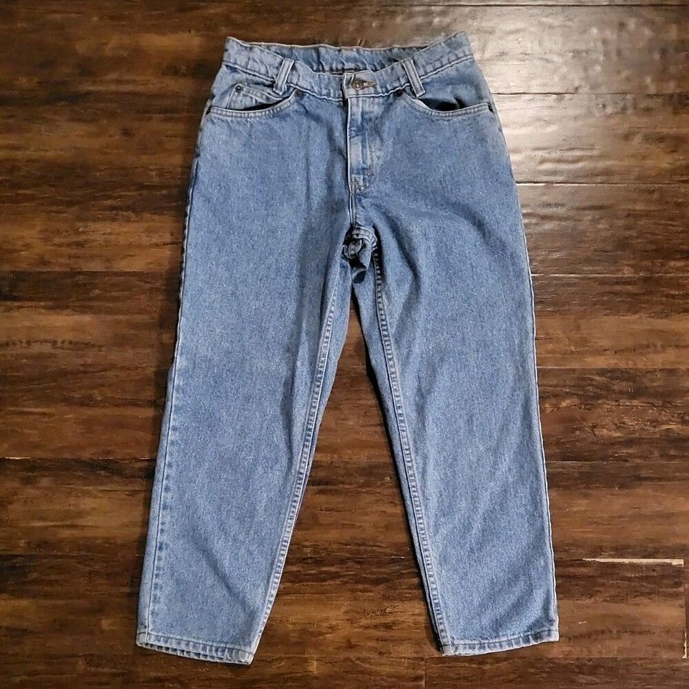 Vintage Levis 29 Husky Blue Jeans FITS 26x23 Orange Tab Relaxed Tapered USA Made